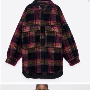 Zara Wool Plaid Shacket XS-S